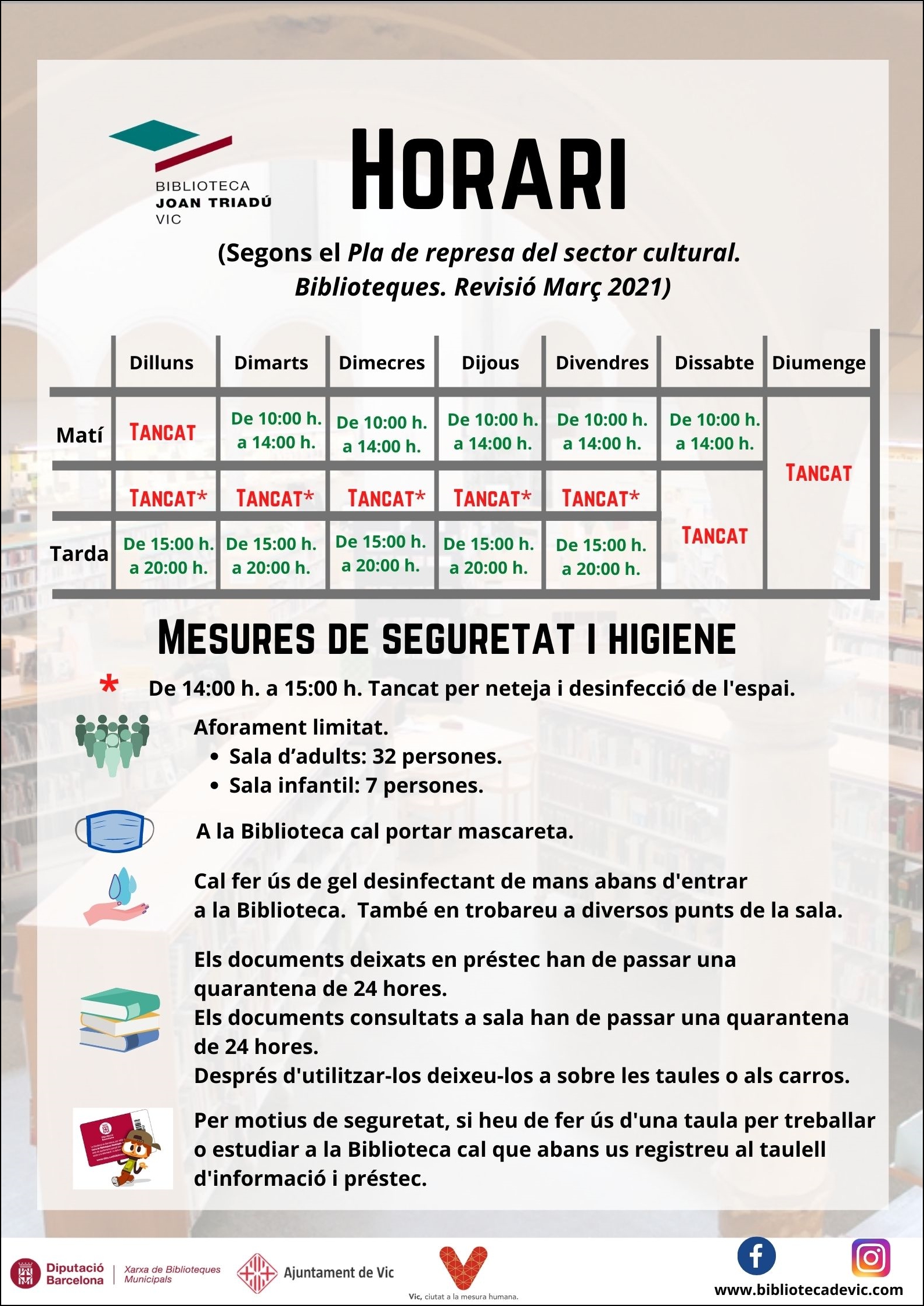 Horari maig 2021